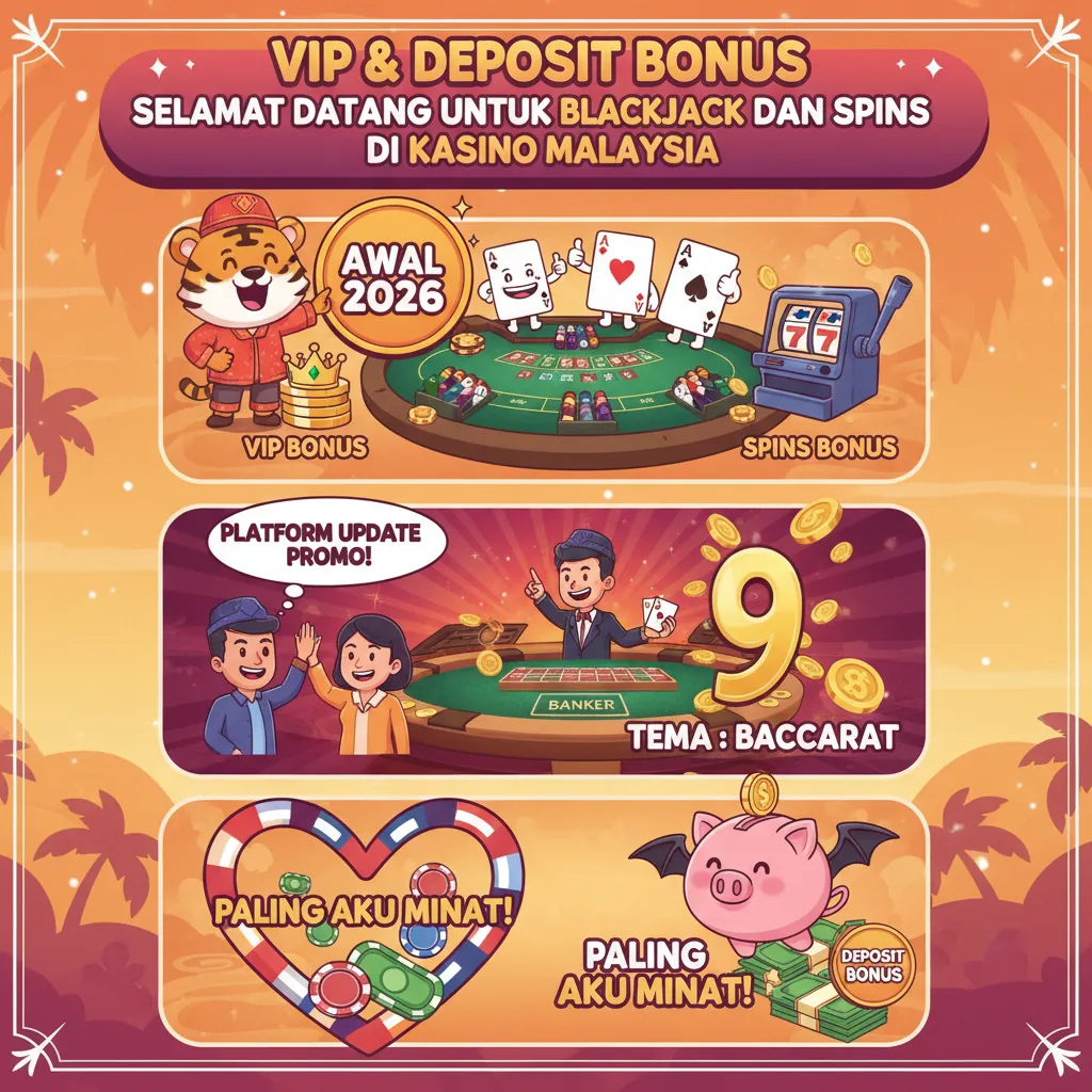 VIP & Deposit Bonus Selamat Datang untuk Blackjack dan Spins di Kasino Malaysia